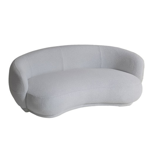 Artekko Cloud Υφασμάτινος Μπουκλέ Τριθέσιος Καναπές σε Λευκό του Πάγου (191x93x73)cm - 191cm  x 93cm  x 73cm