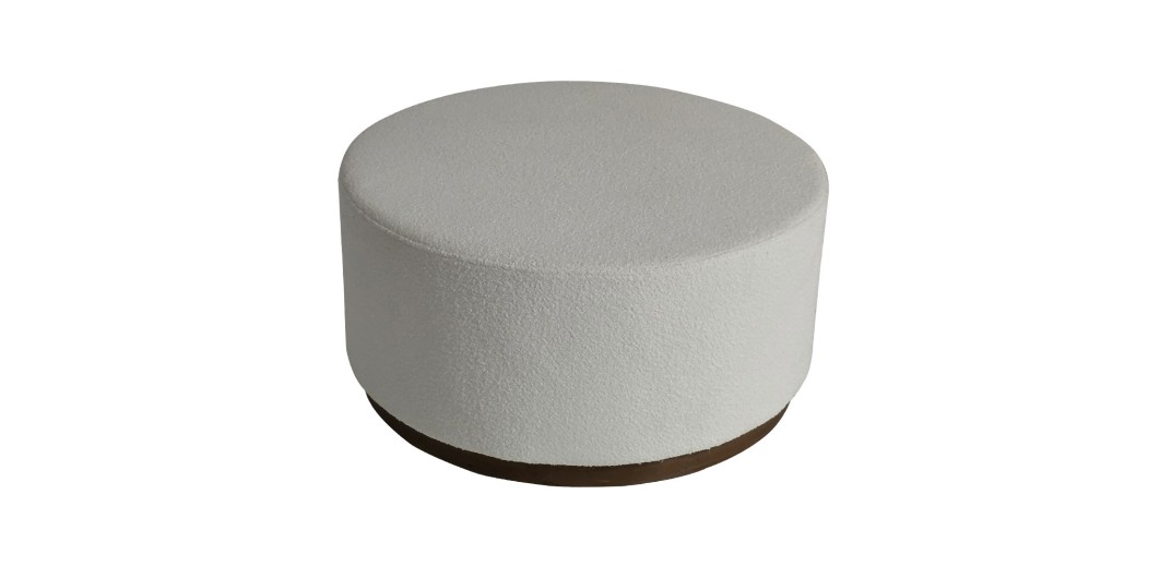 Artekko Cloud Λευκό Υφασμάτινο Μπουκλέ Σκαμπό (Φ80x41)cm - 80cm  x 80cm  x 41cm