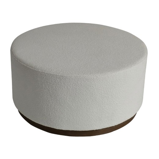 Artekko Cloud Λευκό Υφασμάτινο Μπουκλέ Σκαμπό (Φ80x41)cm - 80cm  x 80cm  x 41cm