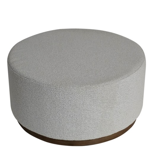 Artekko Cloud Μπεζ Υφασμάτινο Μπουκλέ Σκαμπό (Φ80x41)cm - 80cm  x 80cm  x 41cm