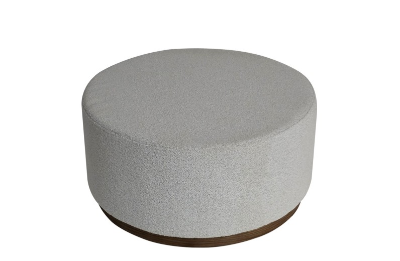 Artekko Cloud Μπεζ Υφασμάτινο Μπουκλέ Σκαμπό (Φ80x41)cm - 80cm  x 80cm  x 41cm