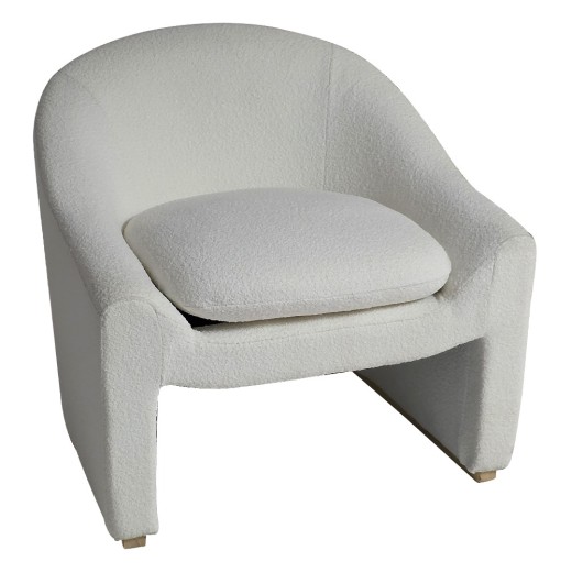 Artekko Cloud Λευκή Υφασμάτινη Μπουκλέ Πολυθρόνα (76x76x71)cm - 76cm  x 76cm  x 71cm