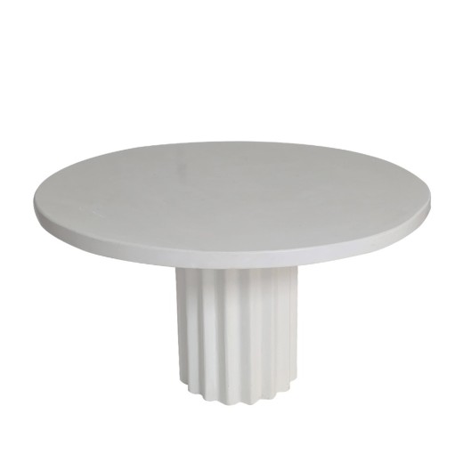 Artekko Solid Λευκή Τραπεζαρία από Terrazzo (Φ120x76)cm - 120cm  x 120cm  x 76cm