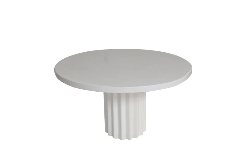 Artekko Solid Λευκή Τραπεζαρία από Terrazzo (Φ120x76)cm - 120cm  x 120cm  x 76cm