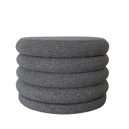 Artekko Cloud Γκρι Υφασμάτινο Μπουκλέ Σκαμπό με Αποθηκευτικό Χώρο (59x59x40)cm - 59cm  x 59cm  x 40cm