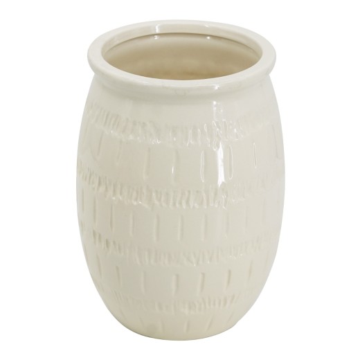 Artekko Silk Μπεζ Διακοσμητικό Κεραμικό Βάζο (20.5x20.5x28)cm - 20.5cm  x 20.5cm  x 28cm