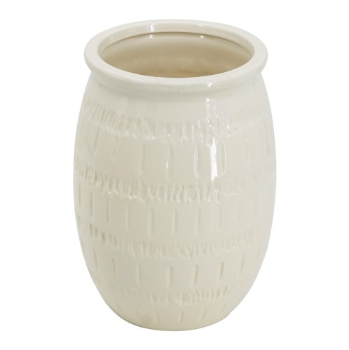 Artekko Silk Μπεζ Διακοσμητικό Κεραμικό Βάζο (20.5x20.5x28)cm - 20.5cm  x 20.5cm  x 28cm