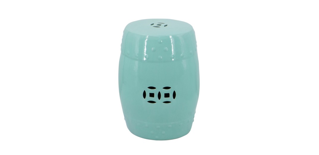 Artekko Zella Γαλάζιο Κεραμικό Σκαμπό (33x33x45)cm - 33cm  x 33cm  x 45cm