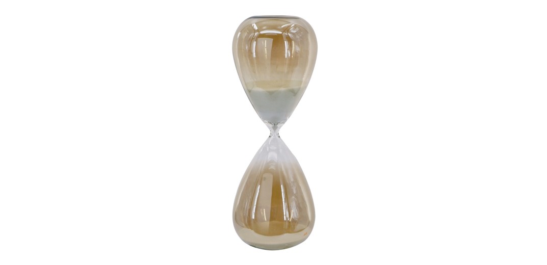 Artekko Hourglass Γυάλινη Διακοσμητική Κλεψύδρα με Λευκή Άμμο (13x13x36.5)cm - 13cm  x 13cm  x 36.5cm