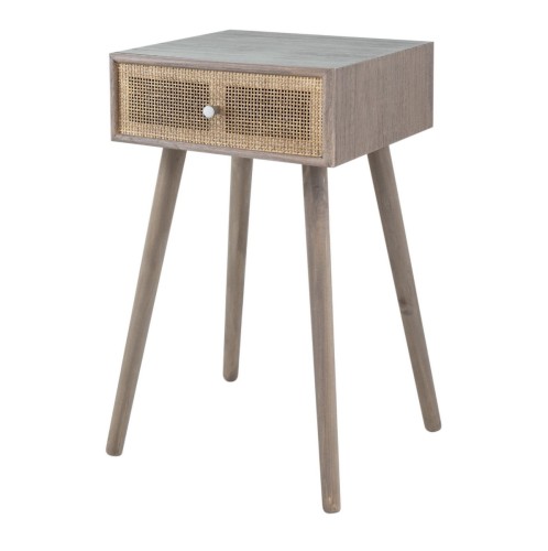 Artekko Cons Καφέ MDF Κονσόλα με Ψάθα (40x37x70)cm - 40cm  x 37cm  x 70cm
