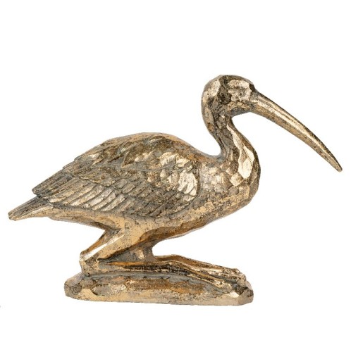 Artekko Animal Χρυσός Διακοσμητικός Γερανός Ρητίνης (18x26.5x7.5)cm - 18cm  x 26.5cm  x 7.5cm