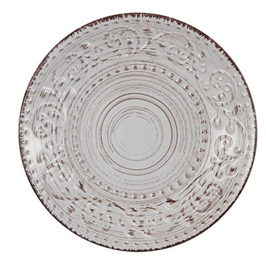 Artekko Rustic Crea Λευκό Κεραμικό Πιάτο Πάστας (20.8x20.8x2)cm - 20.83cm  x 20.83cm  x 2.03cm