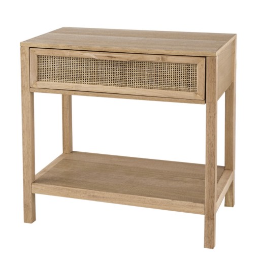 Artekko Cons MDF Κομοδίνο με Ψάθα σε Φυσική Απόχρωση (55x30x55)cm - 55cm  x 30cm  x 55cm
