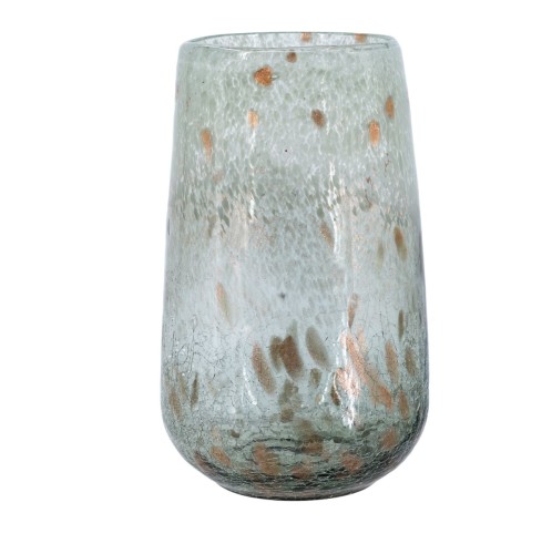 Artekko Twilight Γκρι Γυάλινο Διακοσμητικό Βάζο (16x16x27)cm - 16cm  x 16cm  x 27cm