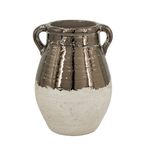 Artekko Candia Βάζο από Τερακότα σε Μπρονζέ με Μπεζ (24.5x24.5x33)cm - 24.5cm  x 24.5cm  x 33cm
