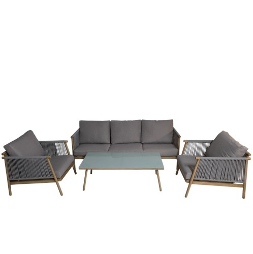 Artekko Alu Σετ Κήπου 4 Τεμαχίων Τριθέσιος Καναπές 2x Πολυθρόνες και Τραπέζι