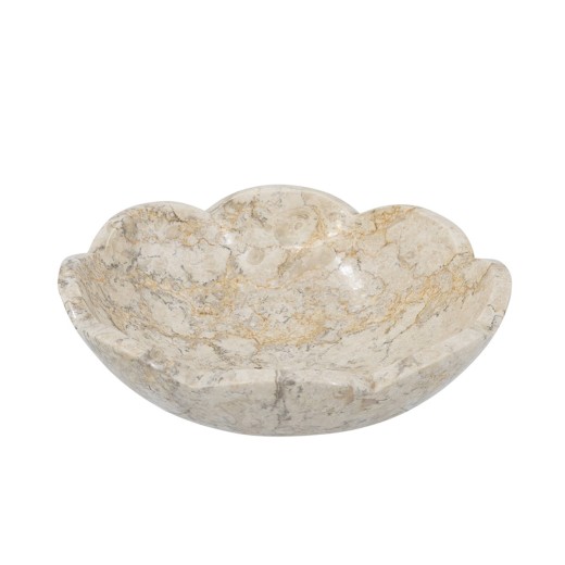 Artekko Marble Μπεζ Μαρμάρινο Μπολ (25x25x7.5)cm - 25cm  x 25cm  x 7.5cm