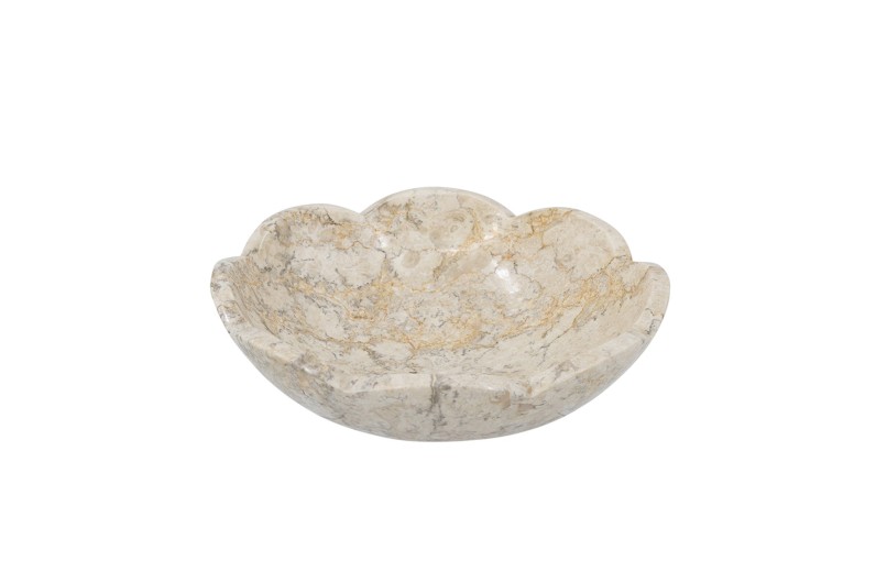 Artekko Marble Μπεζ Μαρμάρινο Μπολ (25x25x7.5)cm - 25cm  x 25cm  x 7.5cm