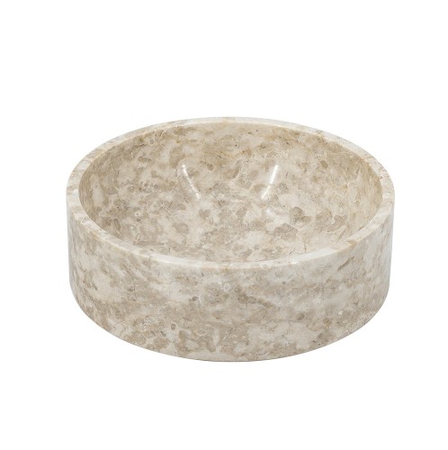 Artekko Marble Μπεζ Μαρμάρινο Μπολ (24x24x11)cm - 24cm  x 24cm  x 11cm