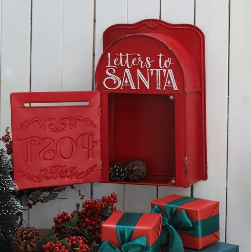 Artekko Xmas Mailbox Κόκκινο Μεταλλικό Γραμματοκιβώτιο (27x10x40)cm - 27cm  x 10cm  x 40cm