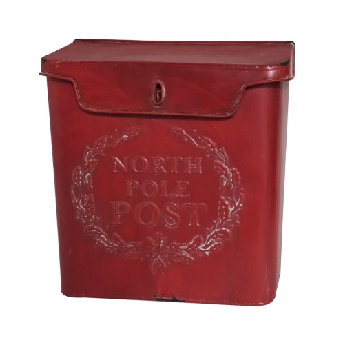 Artekko Xmas Mailbox Κόκκινο Μεταλλικό Γραμματοκιβώτιο (27x10x30)cm - 27cm  x 10cm  x 30cm