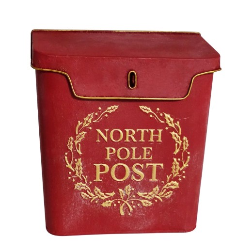 Artekko Xmas Mailbox Κόκκινο Μεταλλικό Γραμματοκιβώτιο (27x10x30)cm - 20cm  x 10cm  x 30cm