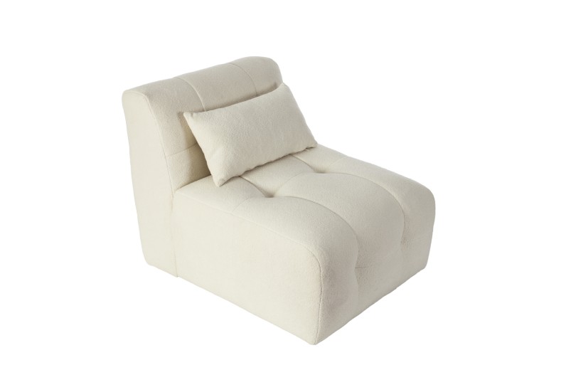 Artekko Sofia Εκρού Μπουκλέ Πολυθρόνα (70x95x75)cm - 70cm  x 95cm  x 75cm