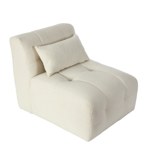 Artekko Sofia Εκρού Μπουκλέ Πολυθρόνα (70x95x75)cm - 70cm  x 95cm  x 75cm