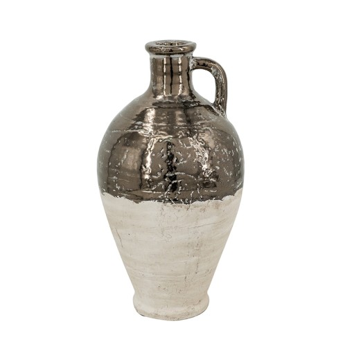 Artekko Candia Βάζο από Τερακότα σε Μπρονζέ με Μπεζ (20x20x38)cm - 20cm  x 20cm  x 38cm