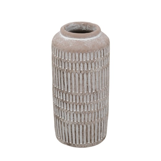 Artekko Cement Μπεζ Τσιμεντένιο Βάζο (14x14x30)cm - 14cm  x 14cm  x 30cm
