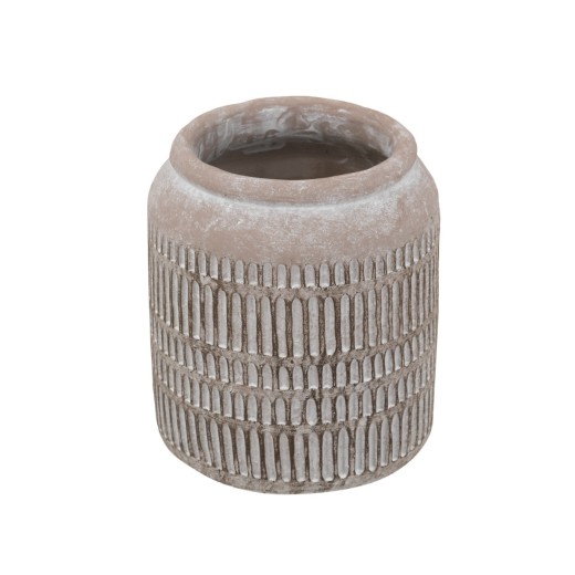 Artekko Cement Μπεζ Τσιμεντένιο Βάζο (18x18x20)cm - 18cm  x 18cm  x 20cm