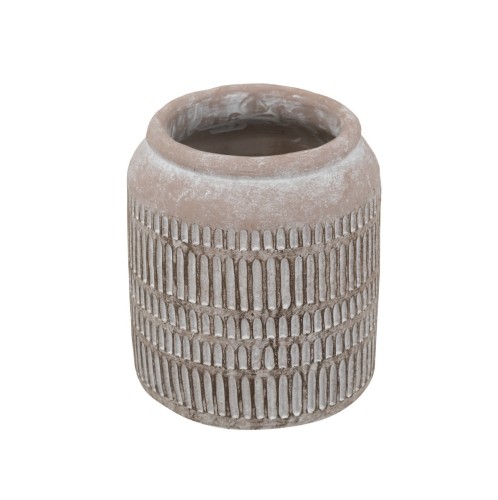 Artekko Cement Μπεζ Τσιμεντένιο Βάζο (18x18x20)cm - 18cm  x 18cm  x 20cm