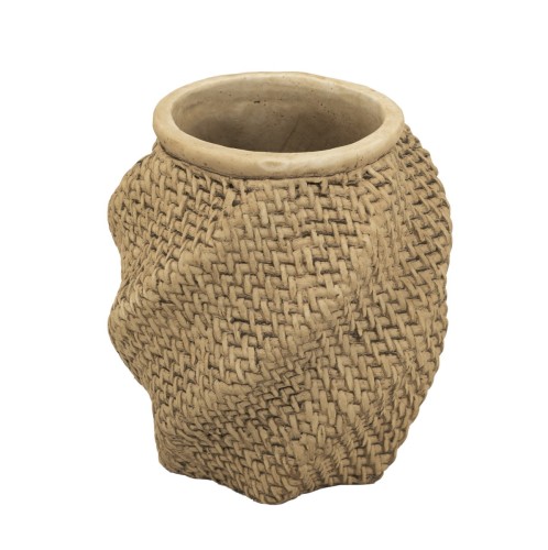 Artekko Cement Καφέ Τσιμεντένιο Κασπώ (21x21x22)cm - 21cm  x 21cm  x 22cm