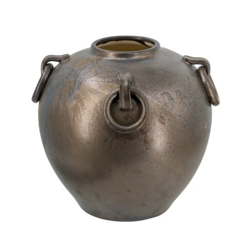 Artekko Candia Μπρονζέ Κεραμικό Βάζο (29x29x31)cm - 29cm  x 29cm  x 31cm