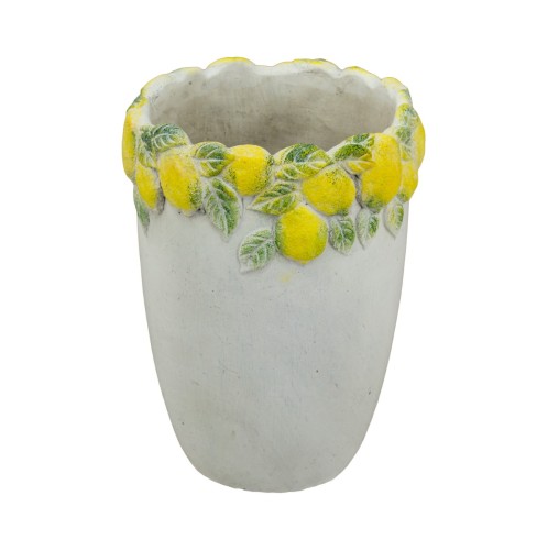 Artekko Lemon Εκρού Τσιμεντένιο Βάζο με Λεμόνια (17x17x22.5)cm - 17cm  x 17cm  x 22.5cm