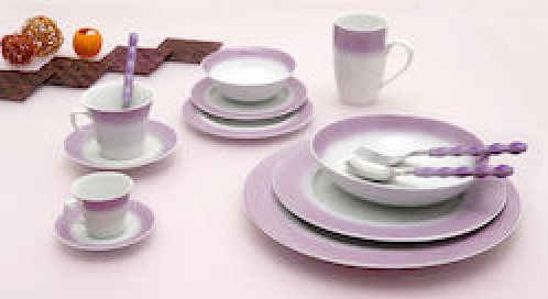 Σερβίτσιο πορσελάνης 20 τεμ. Bonito Purple Cryspo Trio