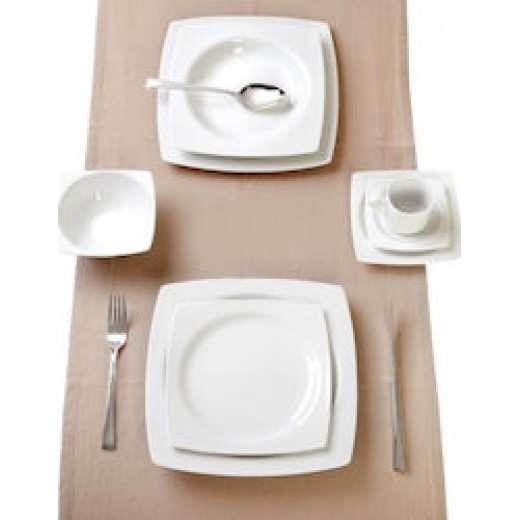 Cryspo Trio Σερβίτσιο Φαγητού Quadro White Σετ 20τμχ