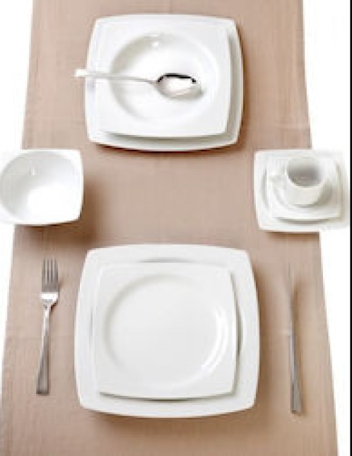 Cryspo Trio Σερβίτσιο Φαγητού Quadro White Σετ 20τμχ