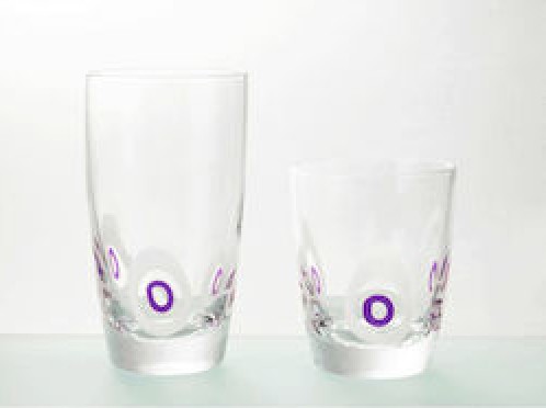 Χειροποίητα ποτήρια whiskey Poua Amethyst από φυσητό γυαλί (σετ 6 τεμ.)
