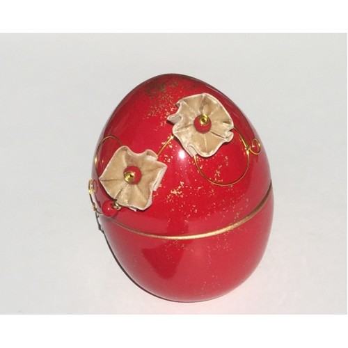 Αυγό χειροποίητο ανοιγόμενο Velvet red 11X15 εκ.