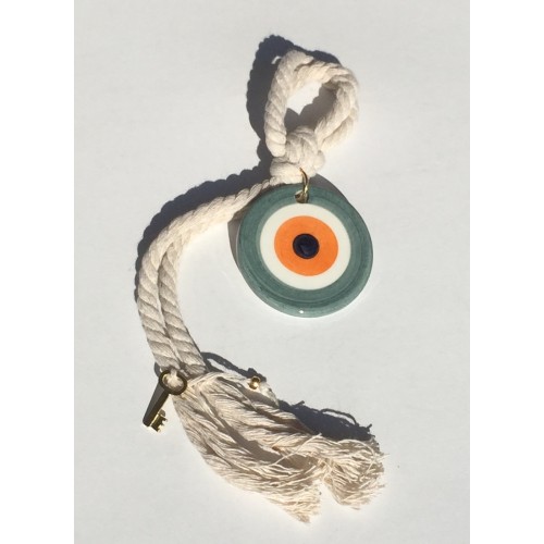 Μάτι χειροποίητο green/ivory 7 εκ.