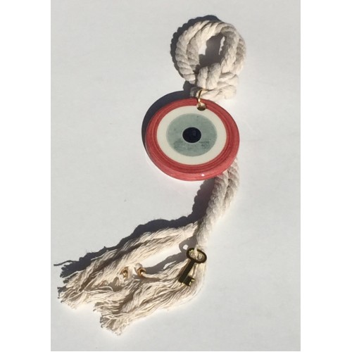 Μάτι χειροποίητο κεραμιδί/ivory 7 εκ.