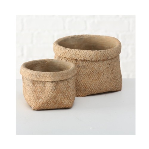 Κάσπο κεραμεικό μπεζ σετ 2 τεμ. 12-16 εκ.