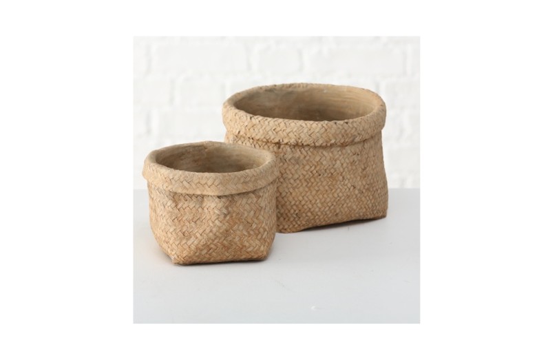 Κάσπο κεραμεικό μπεζ σετ 2 τεμ. 12-16 εκ.