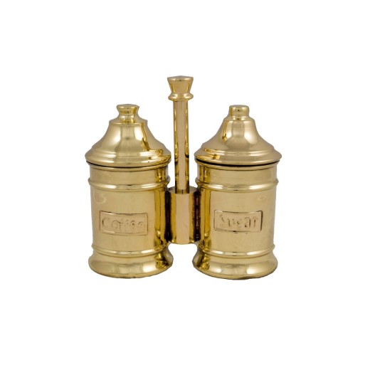 Δοχεία για ζάχαρη/καφέ ορειχάλκινα, χειροποίητα Mediterranean Art