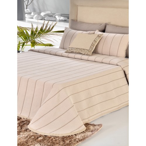 Κουβέρτα AUREA μπεζ 80% βαμβάκι 20% polyester 170X270