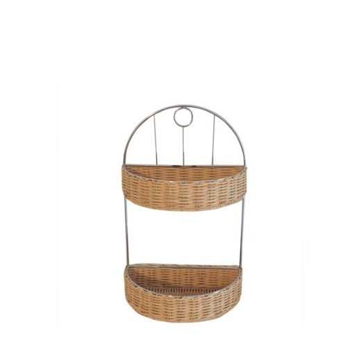 Διόροφη ραφιέρα ψάθινη 25x13x41 εκ.