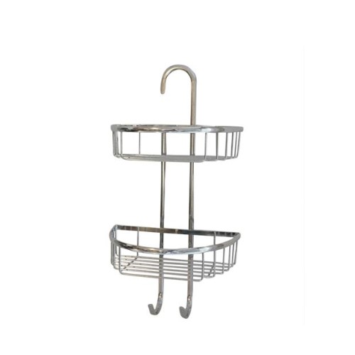 Διόροφη ραφιέρα ανοξείδωτη επιτοίχια 21x13x41 εκ.