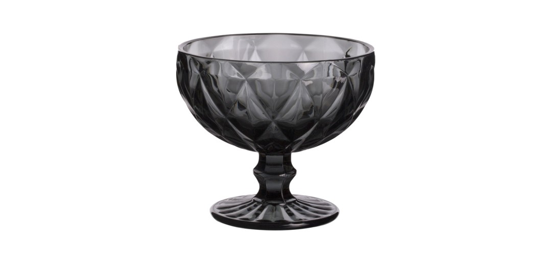 Σετ μπωλ παγωτού Cryspo Trio Kare ανθρακί (6 τεμ.) 310 ml.