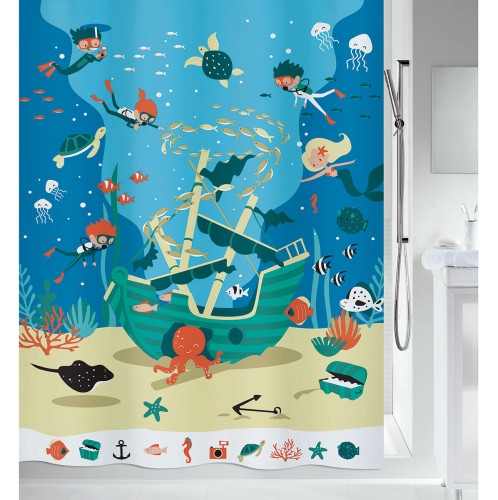 Κουρτίνα Μπάνιου υφασμάτινη (180X200) Pirates by Spirella